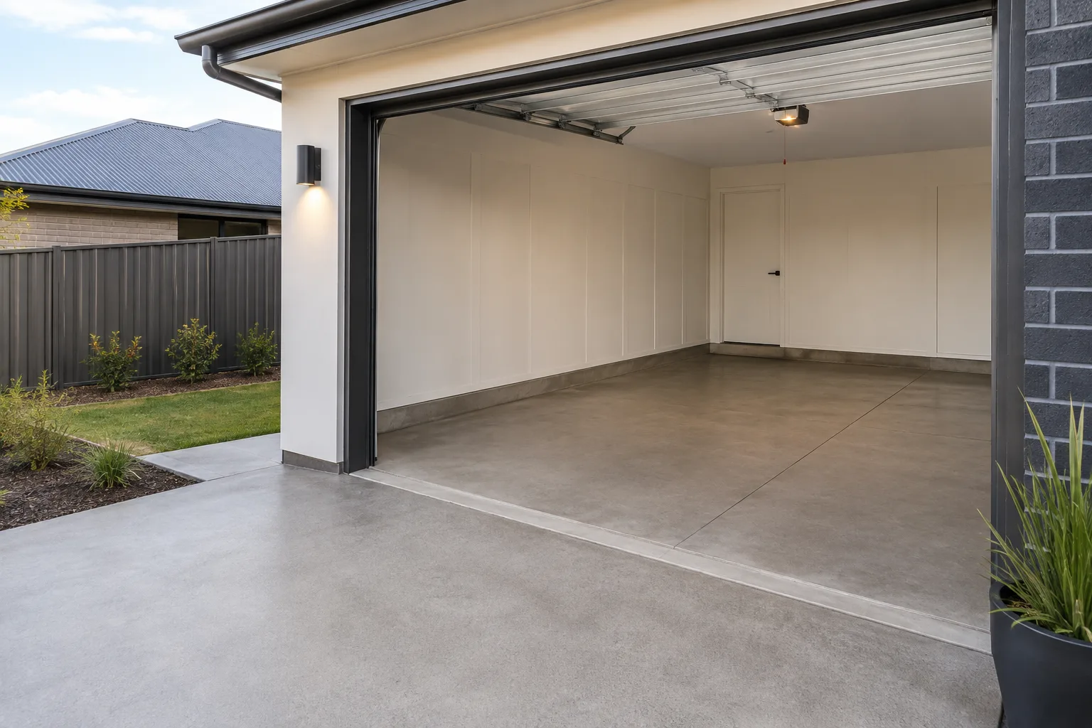 Concrete garage floor slab