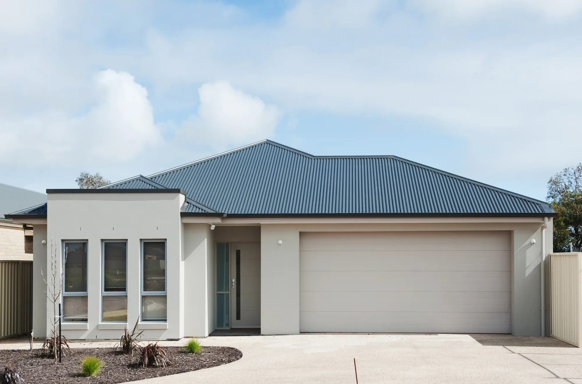 Plain finish concrete driveway